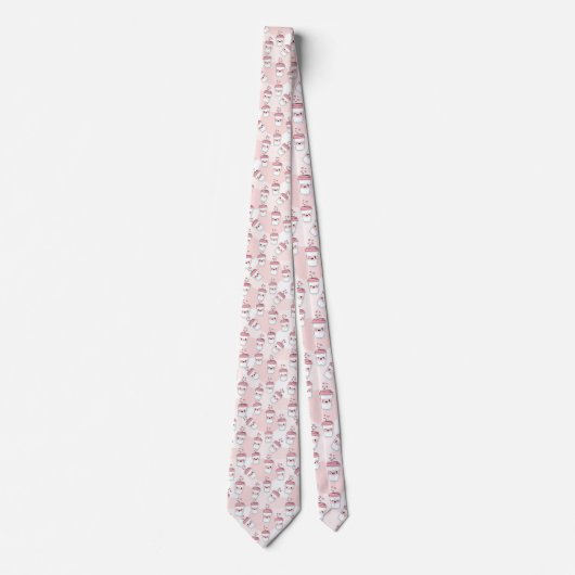 Coffee Latte Pink Custom Necktie ネクタイ (正面)