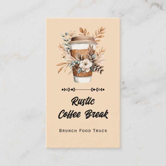 Coffee Latte Trendy QR Code and Website 名刺 (正面)