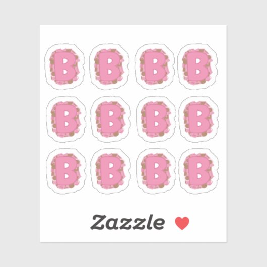 Coffee Letter B: Monogram Initial Sheet シール (シート)