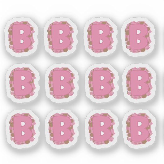 Coffee Letter B: Monogram Initial Sheet シール (正面)