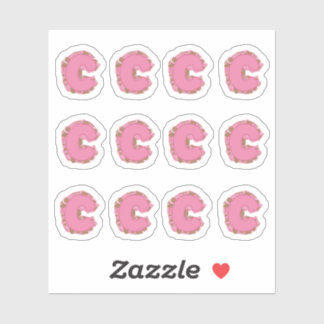 Coffee Letter C: Monogram Initial Sheet シール