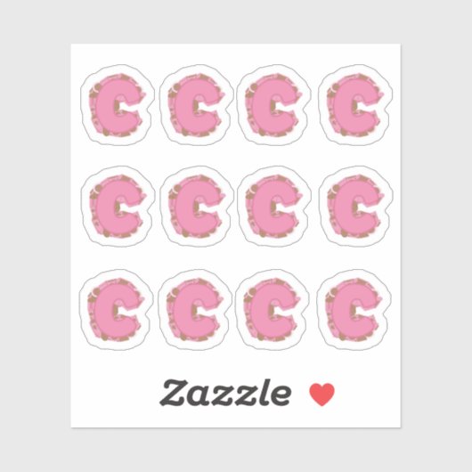 Coffee Letter C: Monogram Initial Sheet シール (シート)