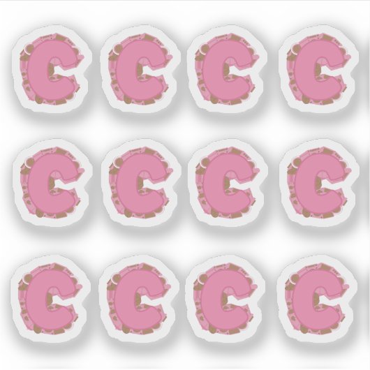 Coffee Letter C: Monogram Initial Sheet シール (正面)