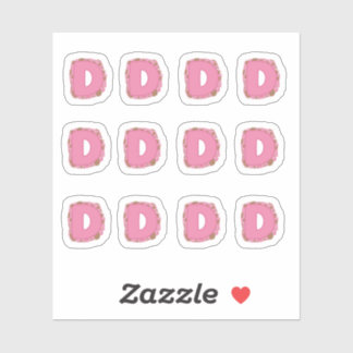 Coffee Letter D: Monogram Initial Sheet シール