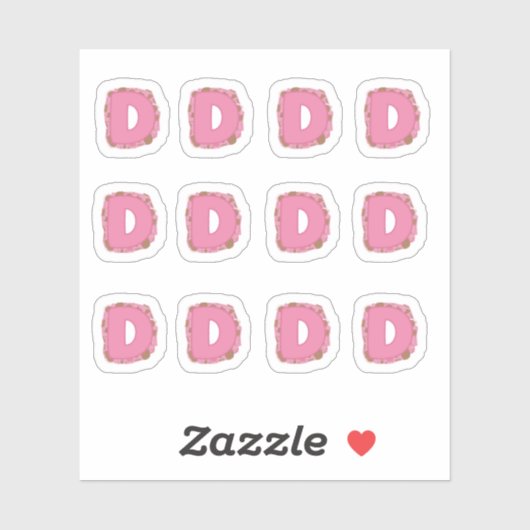 Coffee Letter D: Monogram Initial Sheet シール (シート)