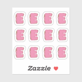 Coffee Letter E: Monogram Initial Sheet シール