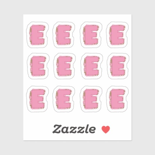 Coffee Letter E: Monogram Initial Sheet シール (シート)