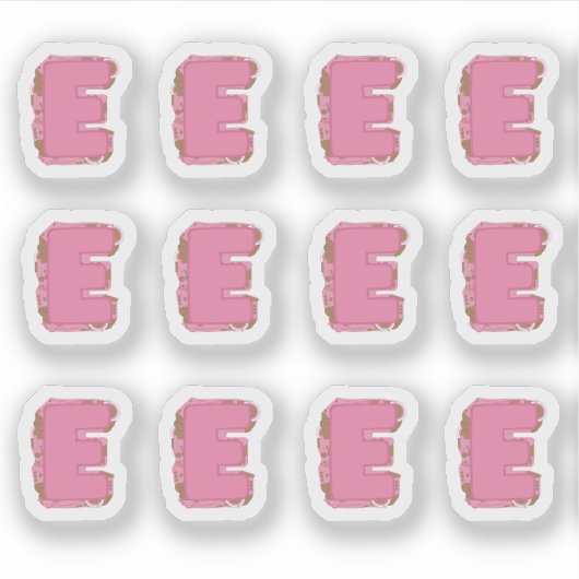 Coffee Letter E: Monogram Initial Sheet シール (正面)