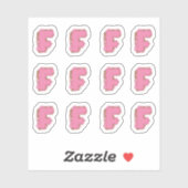 Coffee Letter F: Monogram Initial Sheet シール (シート)