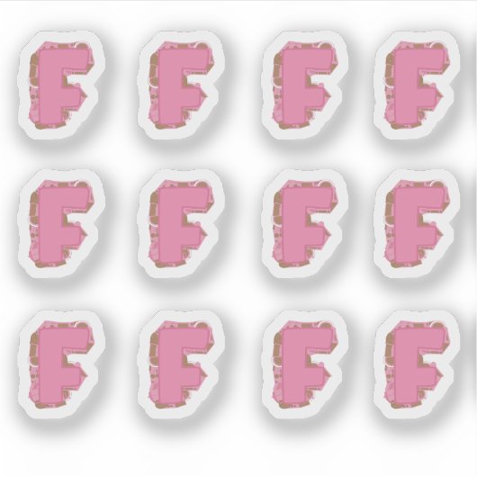 Coffee Letter F: Monogram Initial Sheet シール (正面)