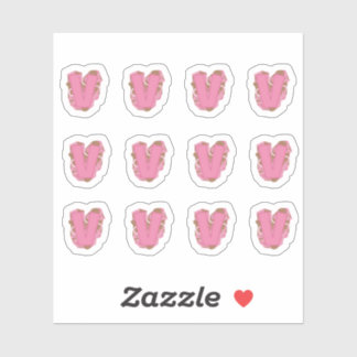 Coffee Letter V: Monogram Initial Sheet シール