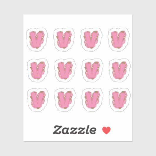 Coffee Letter V: Monogram Initial Sheet シール (シート)