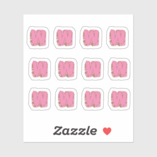 Coffee Letter W: Monogram Initial Sheet シール