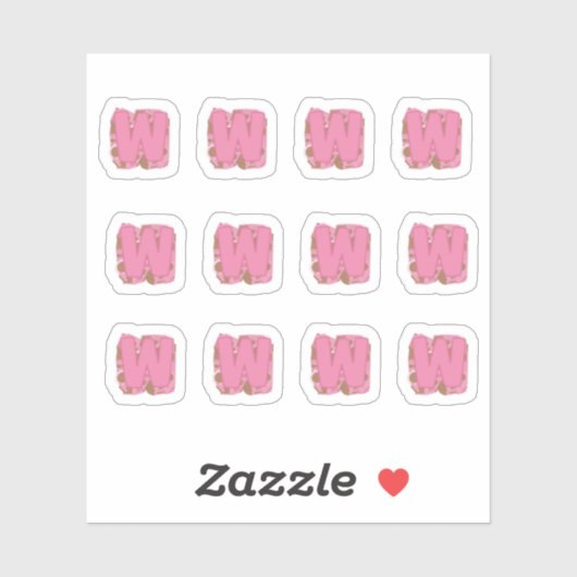 Coffee Letter W: Monogram Initial Sheet シール (シート)