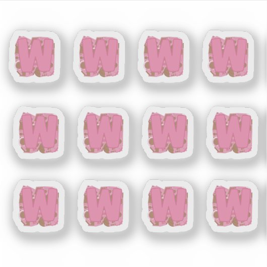 Coffee Letter W: Monogram Initial Sheet シール (正面)