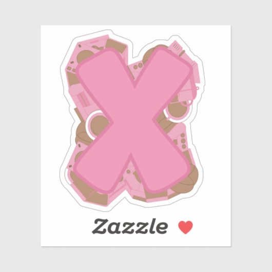 Coffee Letter X: Monogram Initial  シール (シート)