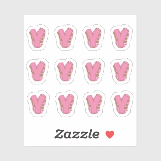 Coffee Letter Y: Monogram Initial Sheet シール (シート)