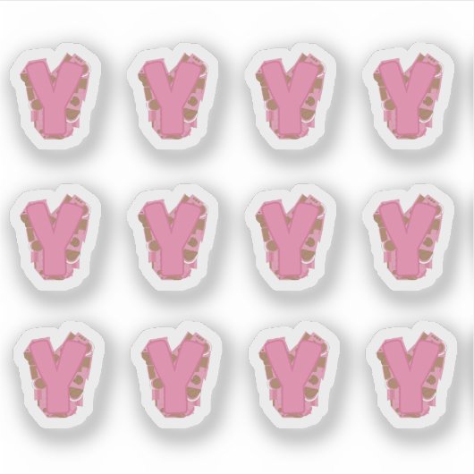 Coffee Letter Y: Monogram Initial Sheet シール (正面)