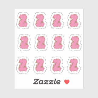 Coffee Letter Z: Monogram Initial Sheet シール