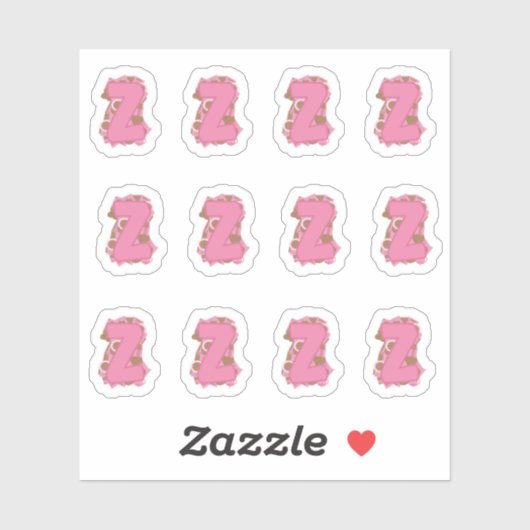 Coffee Letter Z: Monogram Initial Sheet シール (シート)