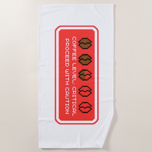 Coffee Level Critical ビーチタオル (正面)