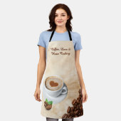 Coffee, Love & Home Cooking Apron Design エプロン (着用した状態)