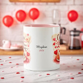 Coffee Love in a Cup Personalized Coffee Lover mug ツートーンマグカップ