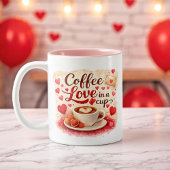 Coffee Love in a Cup Personalized Coffee Lover mug ツートーンマグカップ