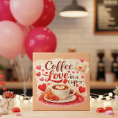 Coffee Love in a Cup Valentine Soft Brown タイル