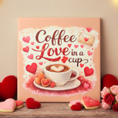 Coffee Love in a Cup Valentine Soft Brown タイル