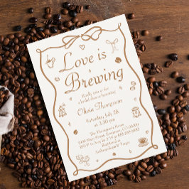 Coffee Love is Brewing Bridal Shower 招待状