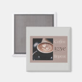 Coffee LOVE Repeat - モダンなコーヒー愛好家へのギフト マグネット (正面/裏面)