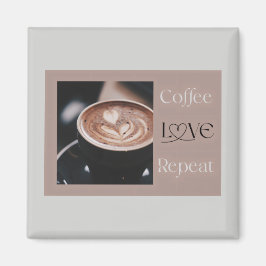 Coffee LOVE Repeat - モダンなコーヒー愛好家へのギフト マグネット