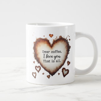 Coffee Love Valentine Gift, Dear Coffee  ジャンボコーヒーマグカップ