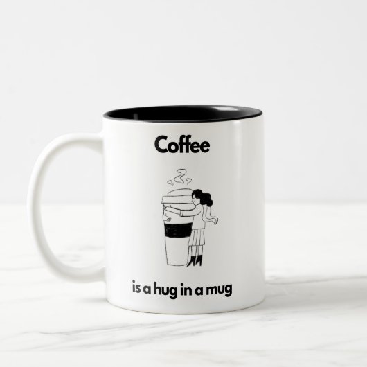 Coffee Lovely Mug, "Hug in a Mug"  ツートーンマグカップ (左)