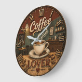 Coffee Lover ラージ壁時計 (傾斜)