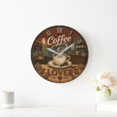 Coffee Lover ラージ壁時計 (ホーム)