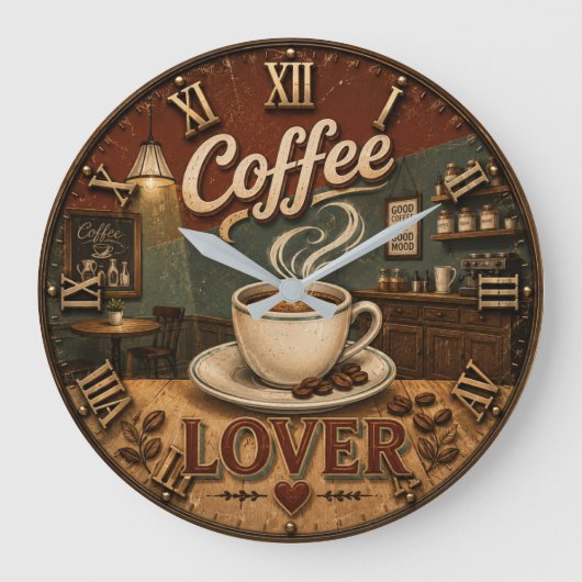 Coffee Lover ラージ壁時計 (正面)