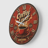 Coffee Lover ラージ壁時計 (傾斜)