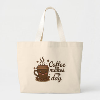 Coffee Lover Aesthetic Design | Cozy Coffee Vibes  ラージトートバッグ