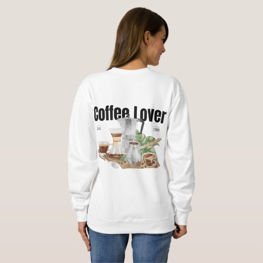 Coffee Lover Aesthetic Minimalist Trendy Women's スウェットシャツ (裏面フル)