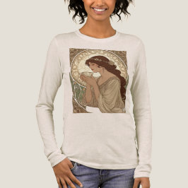 Coffee Lover Art Nouveau in the Style of Mucha トライブレンドＴシャツ