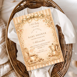 Coffee Lover Baby Shower 招待状