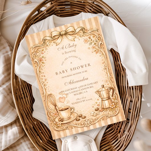 Coffee Lover Baby Shower 招待状