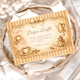 Coffee Lover Baby Shower Diapper Raffle エンクロージャーカード