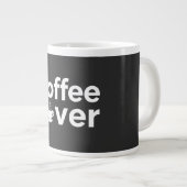 Coffee Lover Bold Typography Mug - Minimalist Blac ジャンボコーヒーマグカップ (正面右)