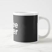 Coffee Lover Bold Typography Mug - Minimalist Blac ジャンボコーヒーマグカップ (右)