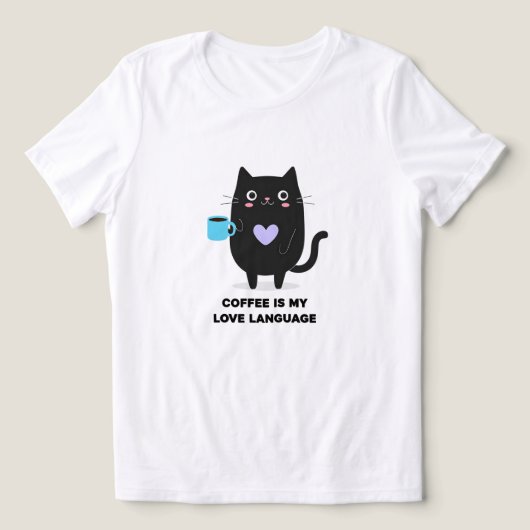 Coffee Lover Cat T-Shirt - Unisex Cat Lover Tee トライブレンドTシャツ (デザイン正面)