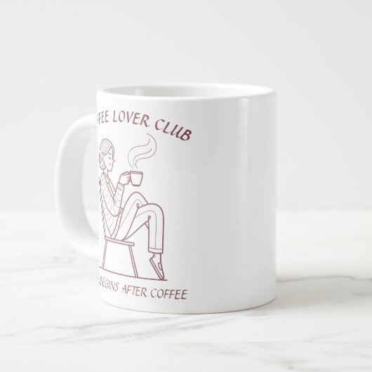 Coffee Lover Club: コーヒーの後が人生の始まり ジャンボコーヒーマグカップ (正面左)