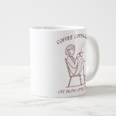 Coffee Lover Club: コーヒーの後が人生の始まり ジャンボコーヒーマグカップ (正面右)
